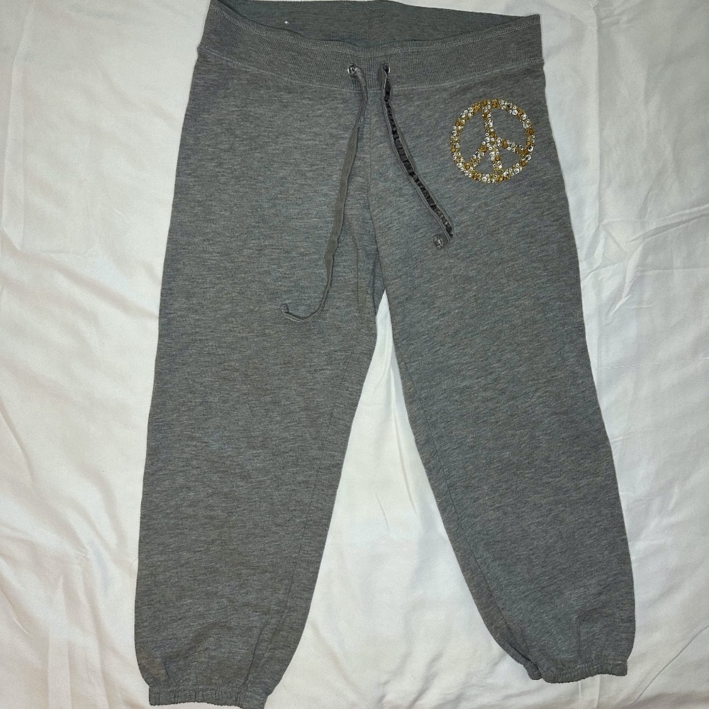 PINK Dark Gray Sweatpants